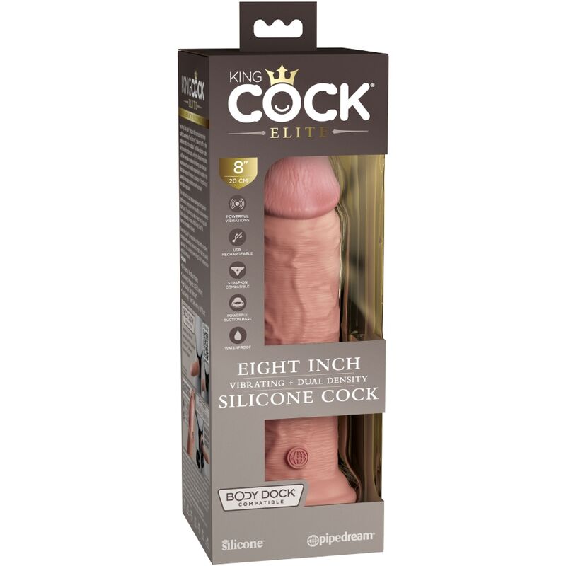 KING COCK - VIBRADOR ELITE REALISTA DE SILICONA 20,3 CM