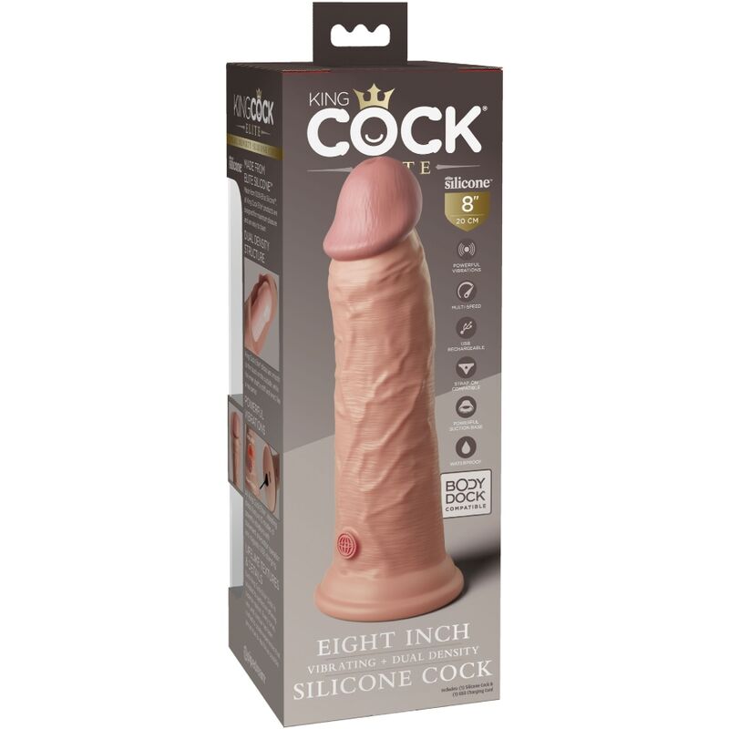 KING COCK - VIBRADOR ELITE REALISTA DE SILICONA 20,3 CM
