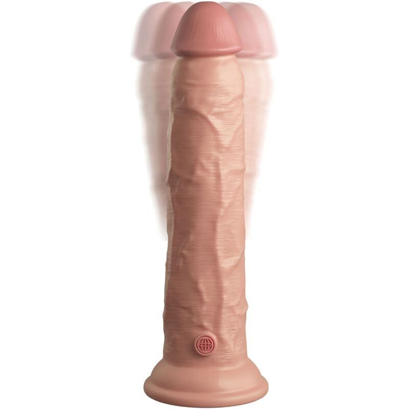 KING COCK - DILDO VIBRADOR REALISTA ELITE Y CONTROL REMOTO DE SILICONA 23 CM