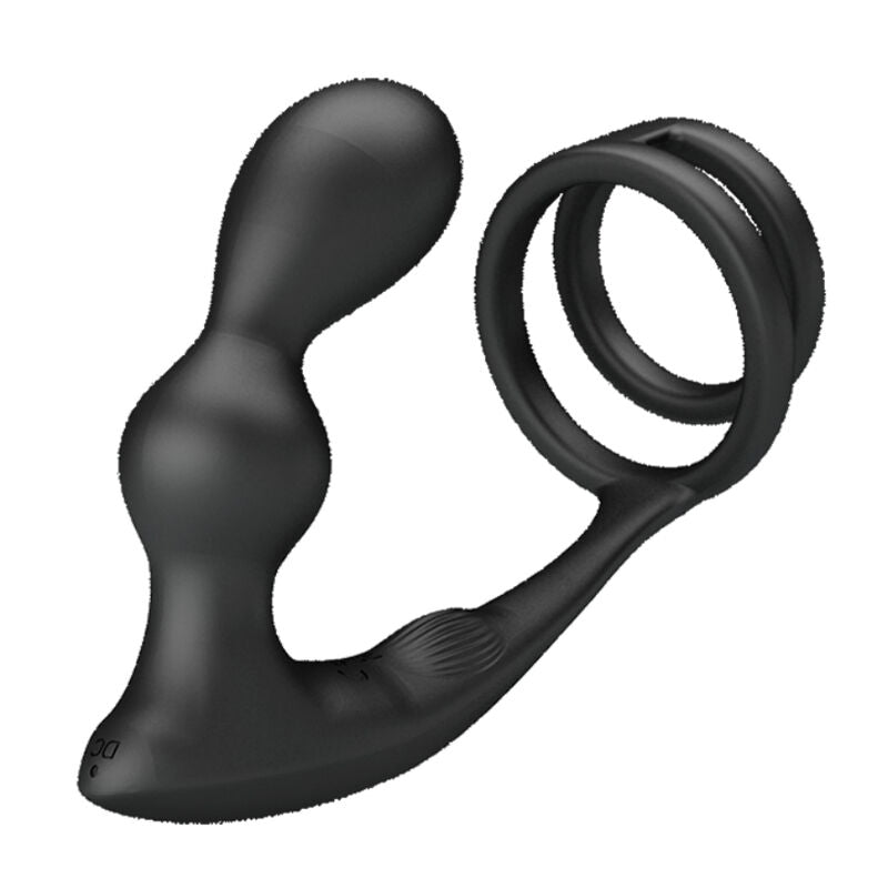 PRETTY LOVE - ANILLO PARA PENE MARSHALL CON PLUG ANAL VIBRADOR CON CONTROL REMOTO