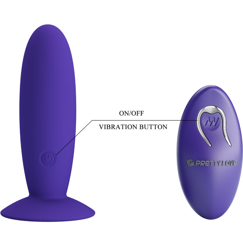 PRETTY LOVE - VIBRADOR ANAL PLUG JUVENIL CONTROL REMOTO VIOLETA