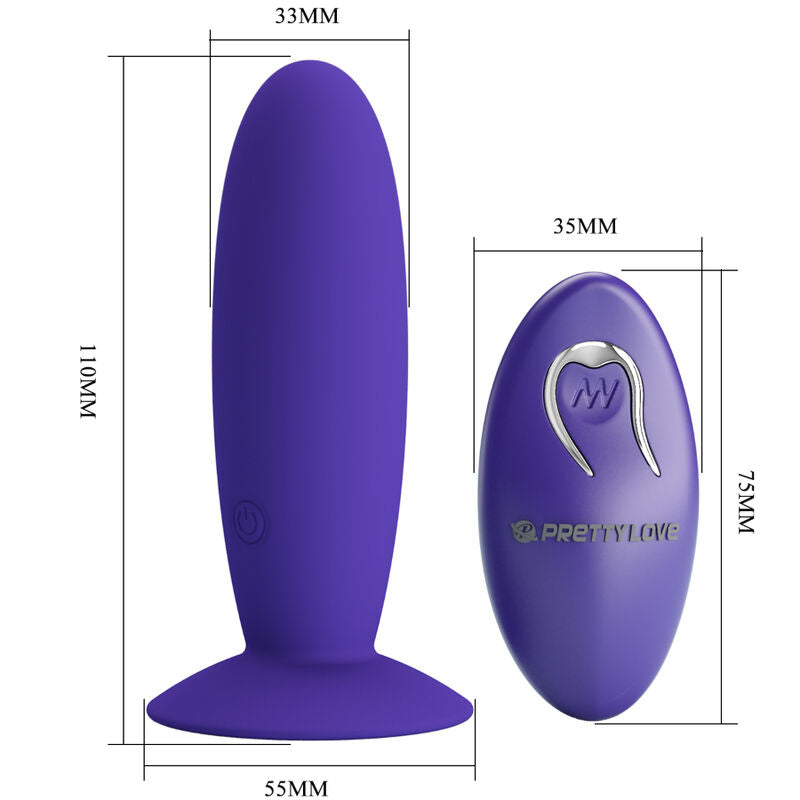 PRETTY LOVE - VIBRADOR ANAL PLUG JUVENIL CONTROL REMOTO VIOLETA