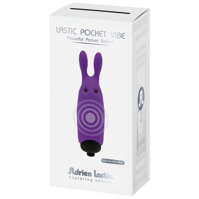 VIBRADOR DE CONEJO VIOLETA DE BOLSILLO DE LÁSTICO
