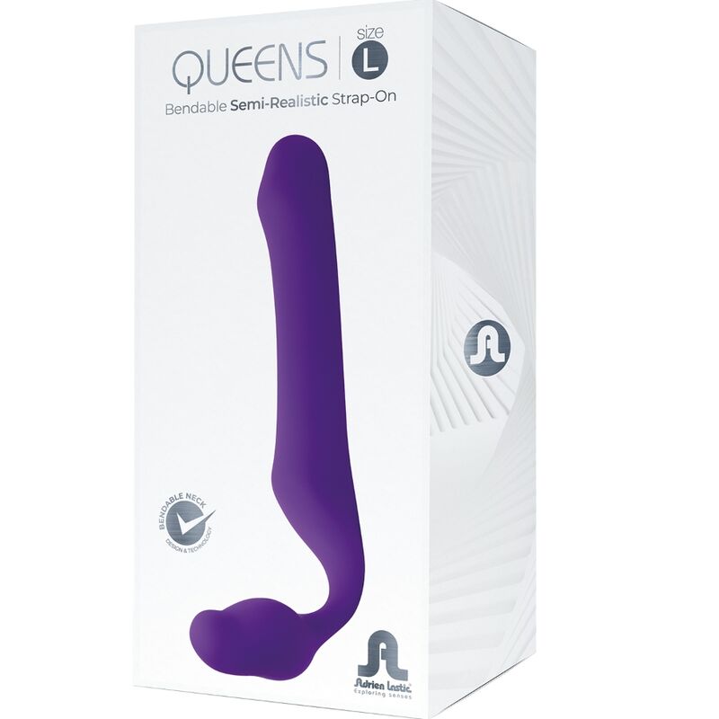 ADRIEN LASTIC - QUEENS FLEXIBLE STRAP-ON VIOLET SIZE L