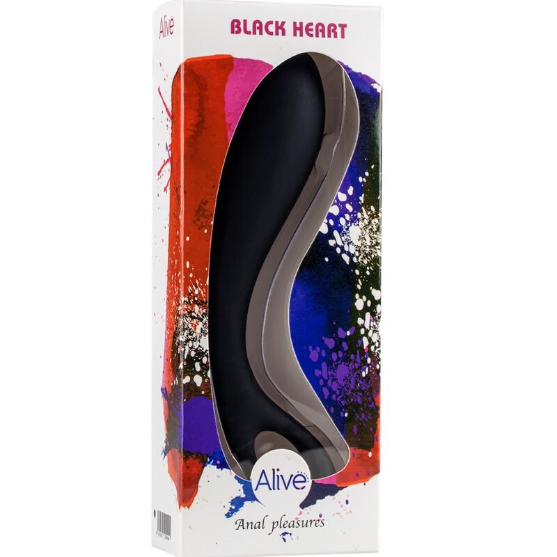 ALIVE - MASAJE ANAL CORAZÓN NEGRO 15 CM