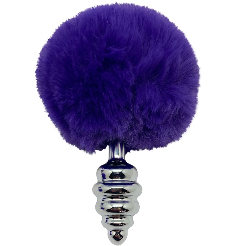 ALIVE - PLUG DE PLACER ANAL DE METAL ESPIRAL ESPUMOSO VIOLETA OSCURO TALLA M