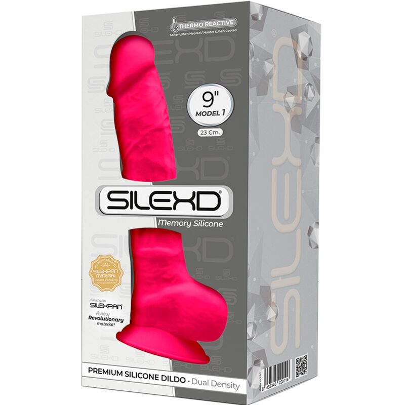 SILEXD - MODELO 1 PENE REALISTA PREMIUM SILEXPAN SILICONA FUCSIA 23 CM