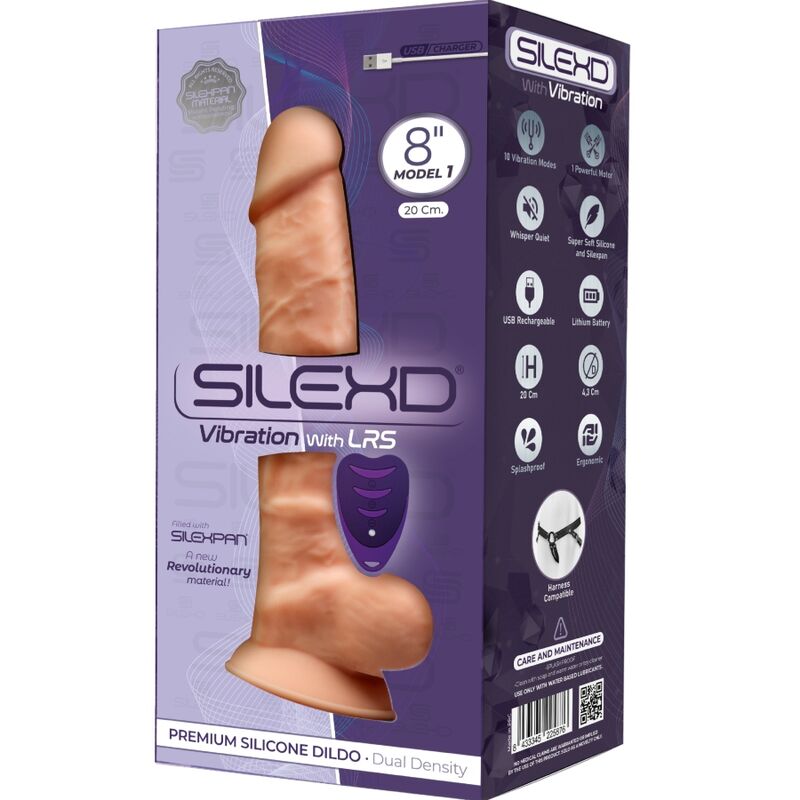 SILEXD - MODELO 1 VIBRADOR PENE REALISTA DE SILICONA PREMIUM CONTROL REMOTO SILEXPAN 20 CM