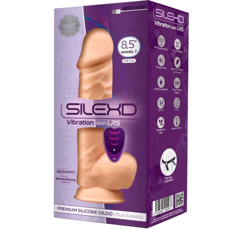 SILEXD - MODELO 1 VIBRADOR PENE REALISTA DE SILICONA PREMIUM CONTROL REMOTO SILEXPAN 21,8 CM