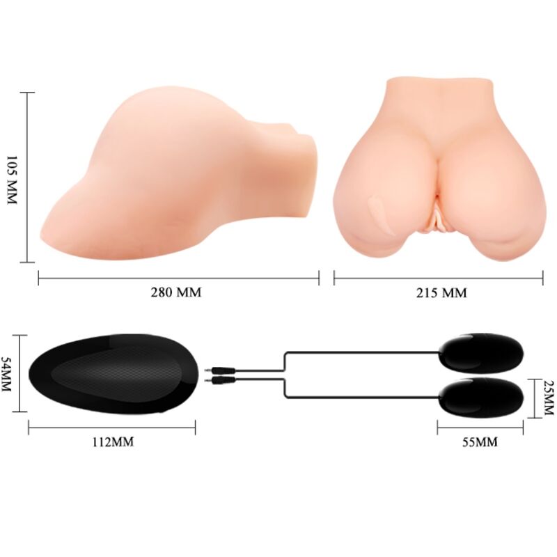 CRAZY BULL - VAGINA DE MALLA REALISTA Y COÑO DESNUDO CON VIBRADOR