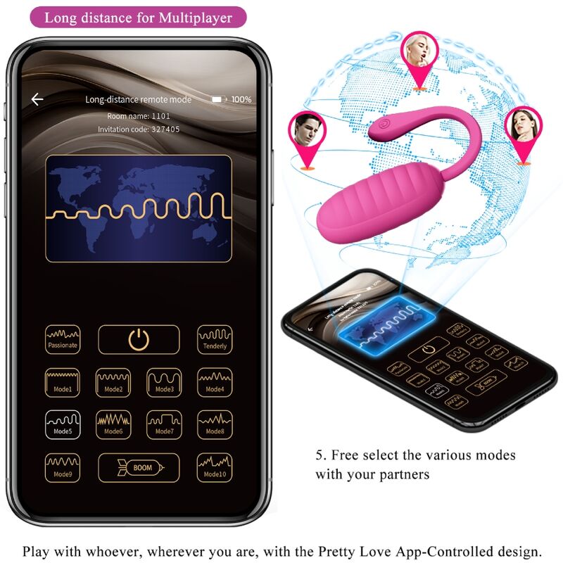 PRETTY LOVE - HUEVO VIBRADOR RECARGABLE CATALINA PINK