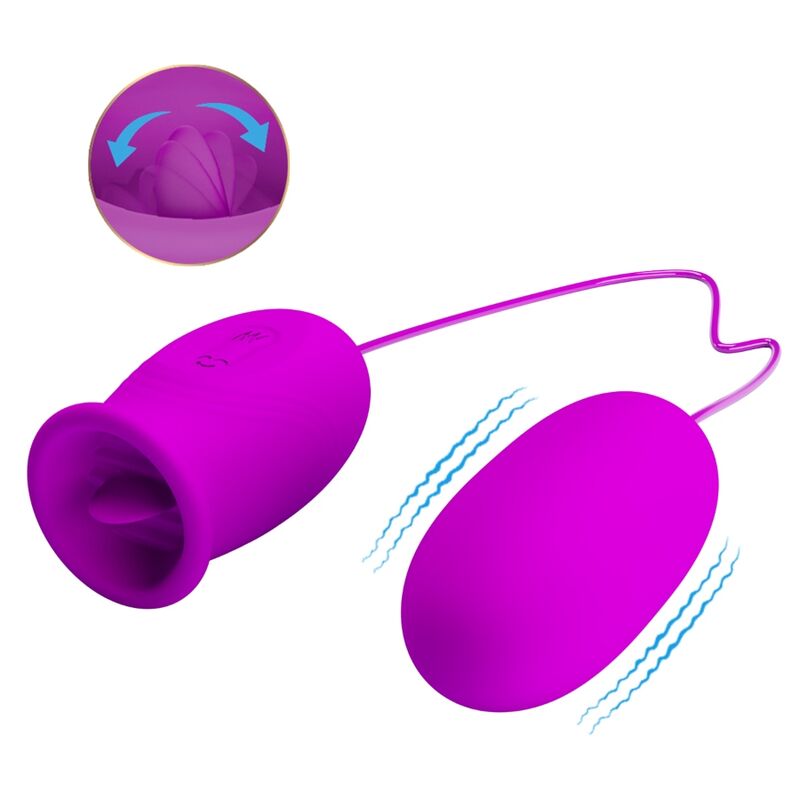 PRETTY LOVE - DAISY DUAL EGG PURPLE RECHARGEABLE VIBRATOR