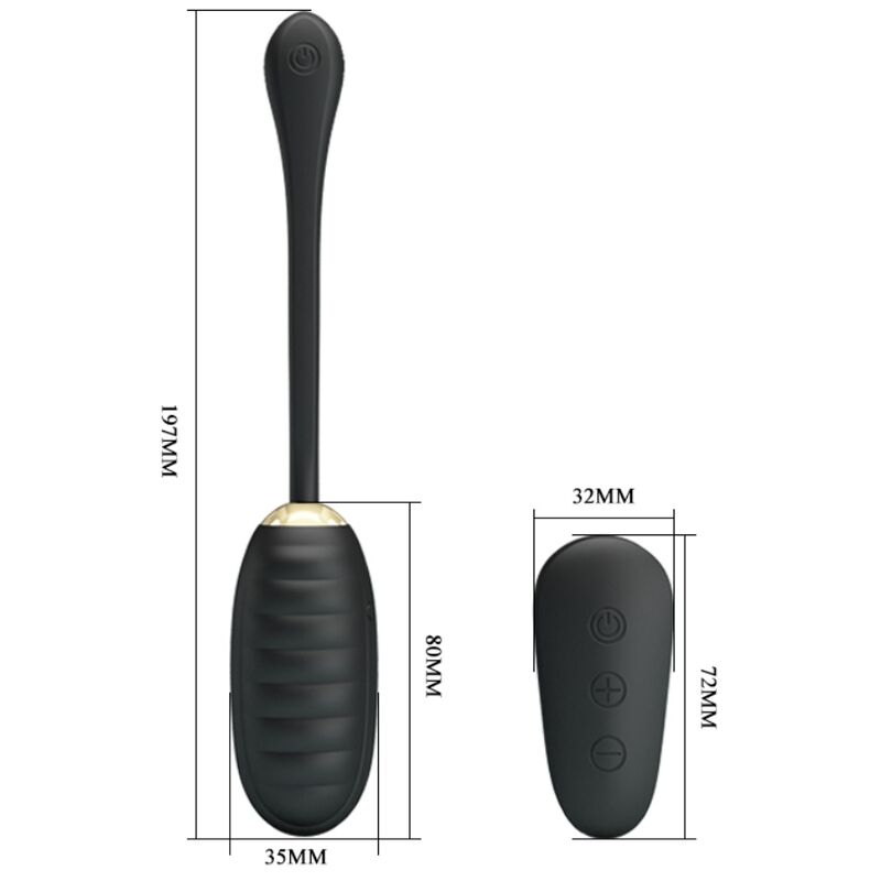 PRETTY LOVE - DOREEN HUEVO VIBRADOR RECARGABLE DE LUJO NEGRO CONTROL REMOTO