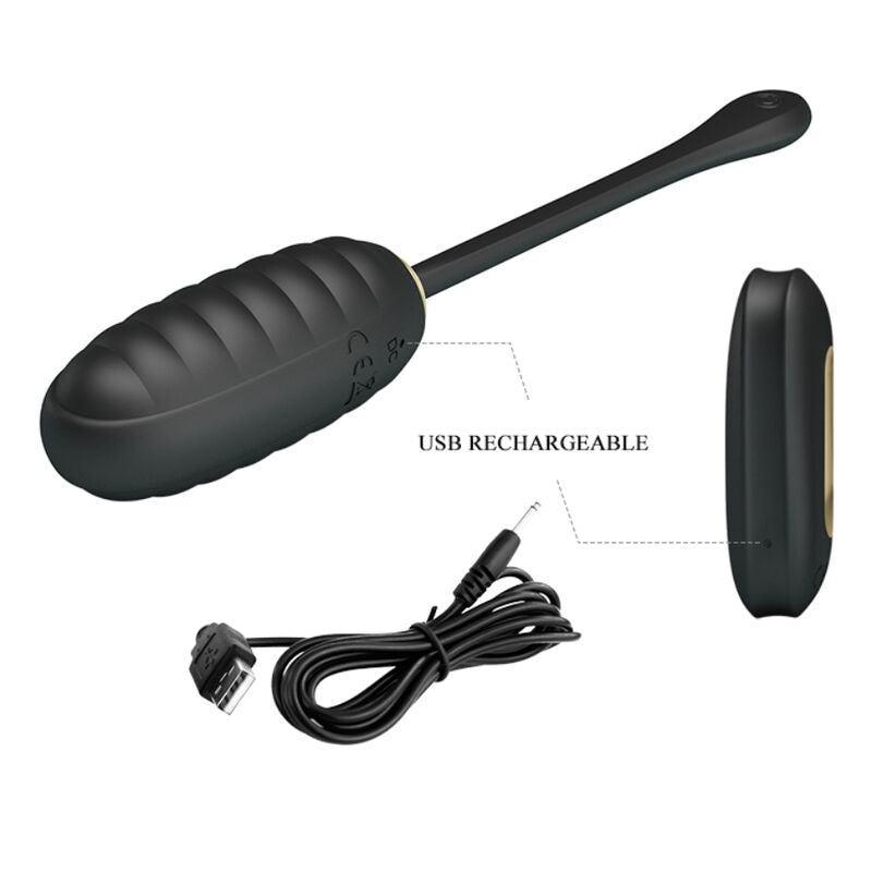 PRETTY LOVE - DOREEN HUEVO VIBRADOR RECARGABLE DE LUJO NEGRO CONTROL REMOTO