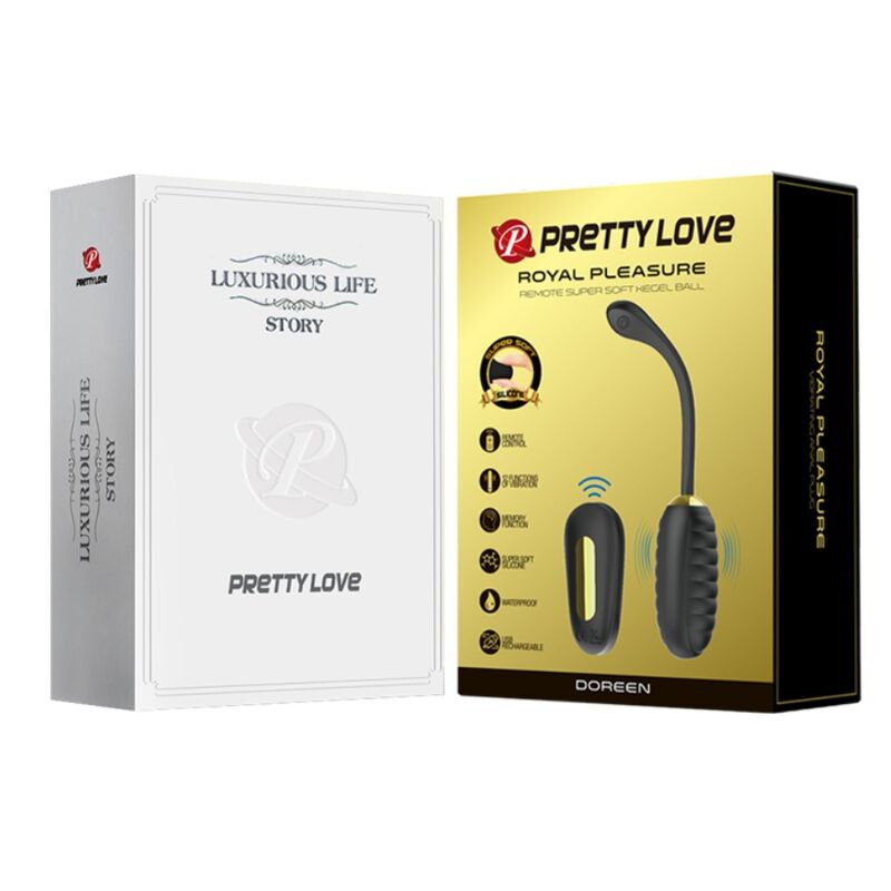 PRETTY LOVE - DOREEN HUEVO VIBRADOR RECARGABLE DE LUJO NEGRO CONTROL REMOTO