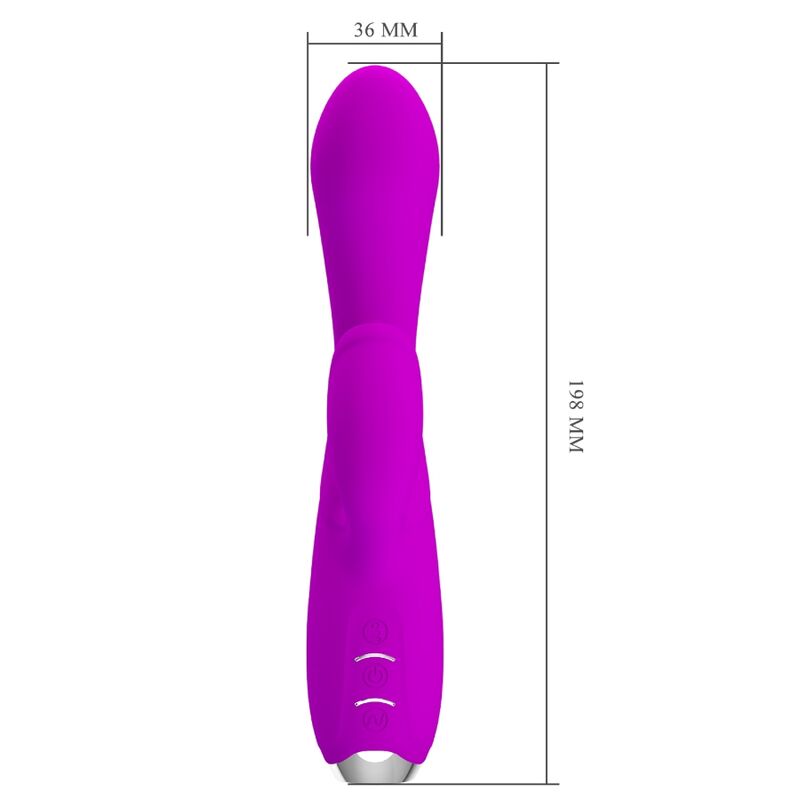 PRETTY LOVE - VIBRADOR CONEJO RECARGABLE GLORIA - IMPERMEABLE MORADO