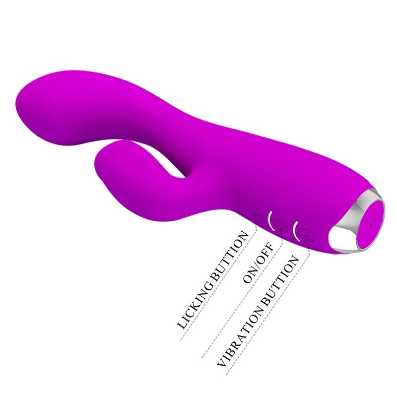 PRETTY LOVE - VIBRADOR CONEJO RECARGABLE GLORIA - IMPERMEABLE MORADO