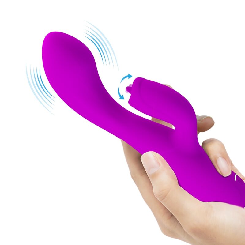 PRETTY LOVE - VIBRADOR CONEJO RECARGABLE GLORIA - IMPERMEABLE MORADO