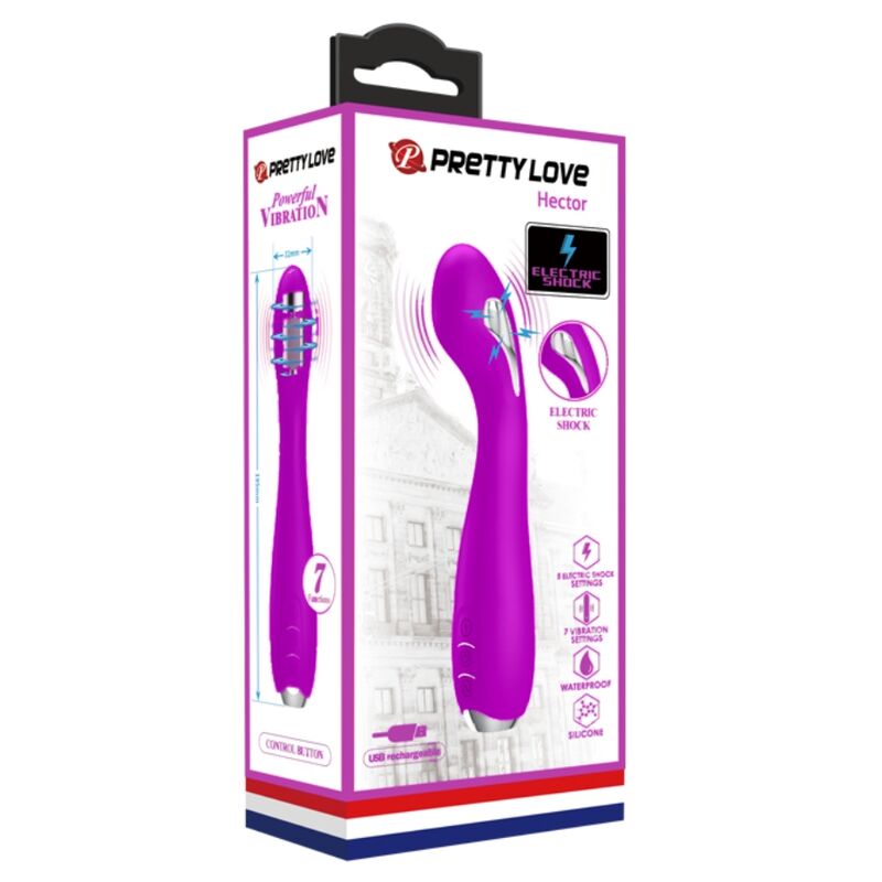PRETTY LOVE - VIBRADOR ELECTROSHOCK RECARGABLE HECTOR - IMPERMEABLE PÚRPURA