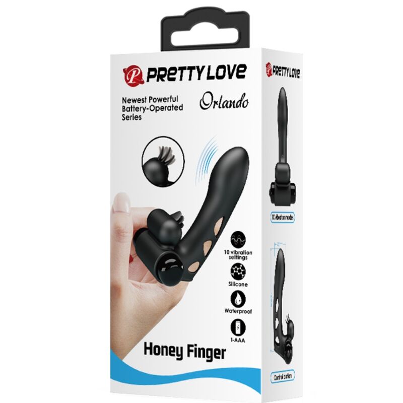 PRETTY LOVE - FUNDA PARA VIBRADOR DE DEDOS ORLANDO NEGRO