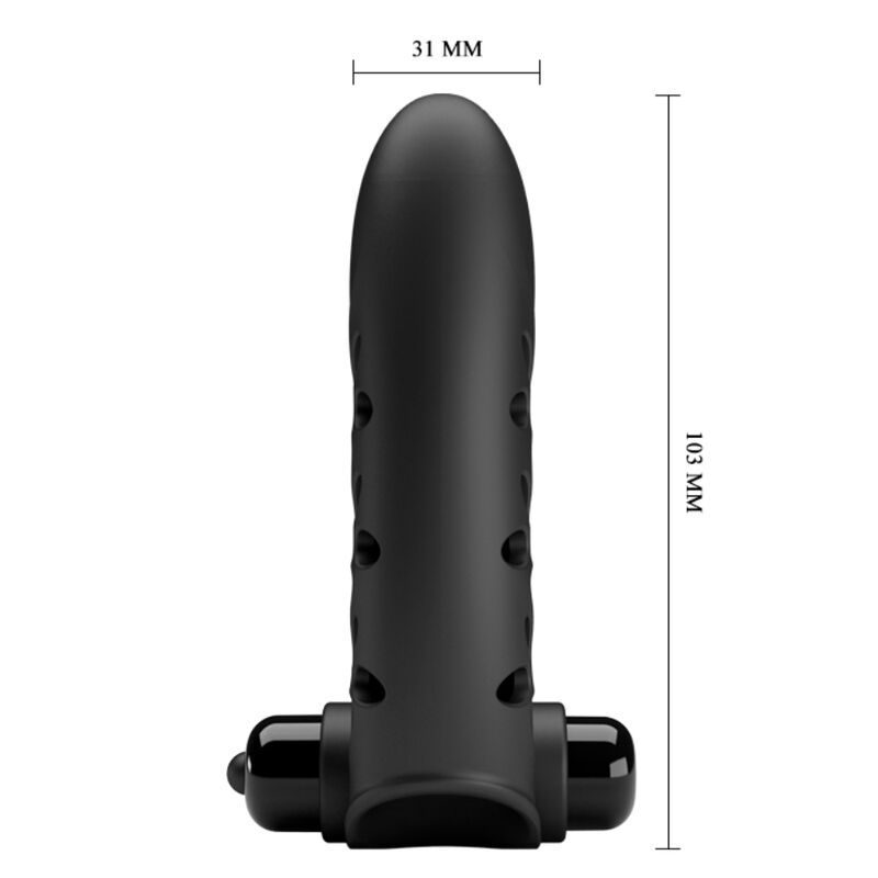 PRETTY LOVE - FUNDA PARA VIBRADOR DE DEDO CONEJO NEGRO VANCE