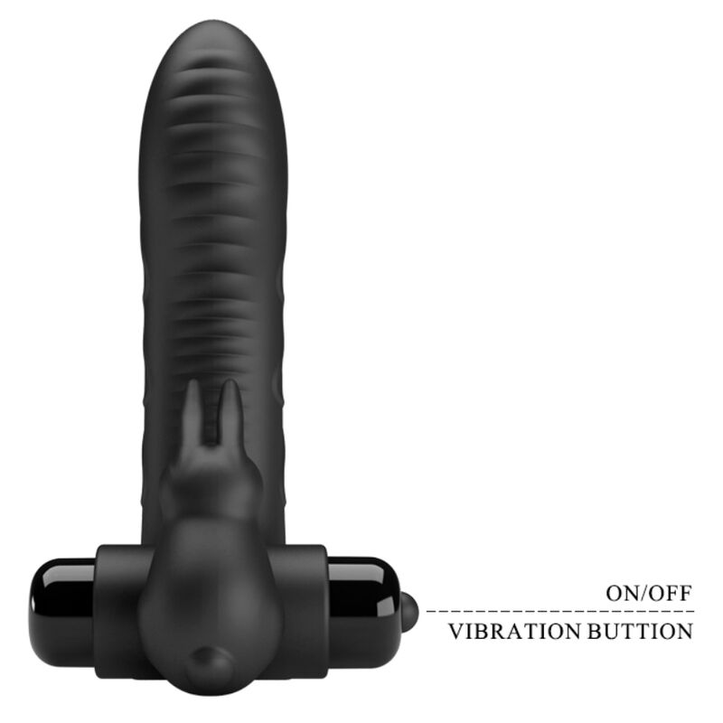 PRETTY LOVE - FUNDA PARA VIBRADOR DE DEDO CONEJO NEGRO VANCE