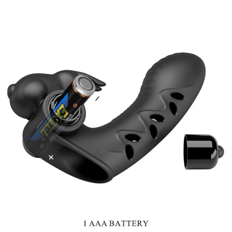 PRETTY LOVE - FUNDA PARA VIBRADOR DE DEDO CONEJO NEGRO VANCE