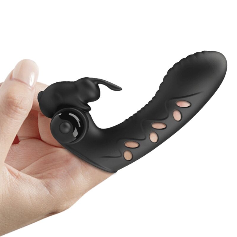 PRETTY LOVE - FUNDA PARA VIBRADOR DE DEDO CONEJO NEGRO VANCE