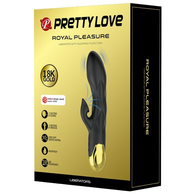 PRETTY LOVE - VIBRADOR DE LUJO RECARGABLE CHAPADO EN ORO NEGRO