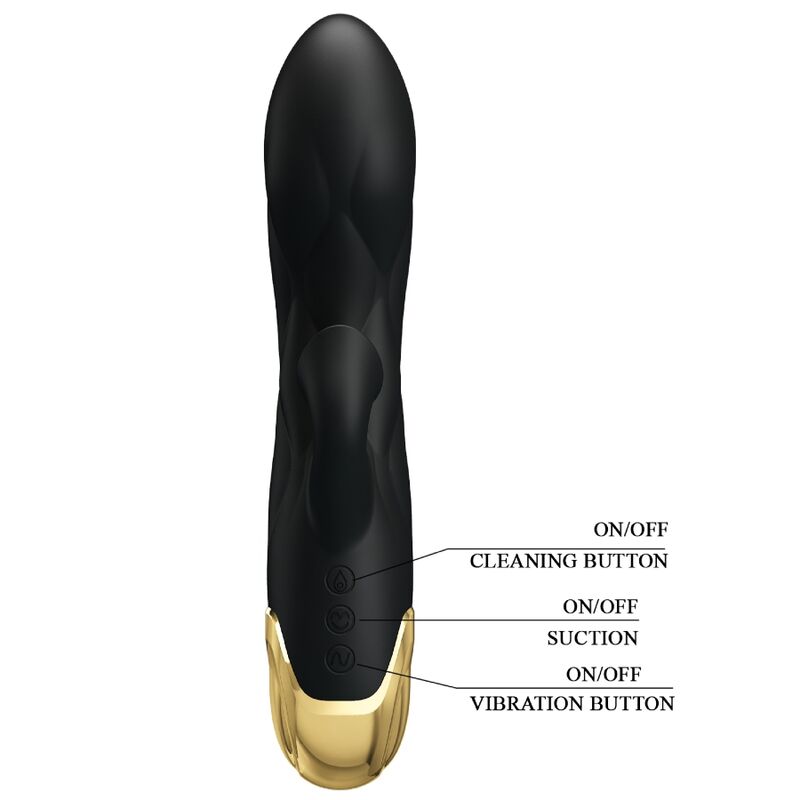 PRETTY LOVE - VIBRADOR DE LUJO RECARGABLE CHAPADO EN ORO NEGRO