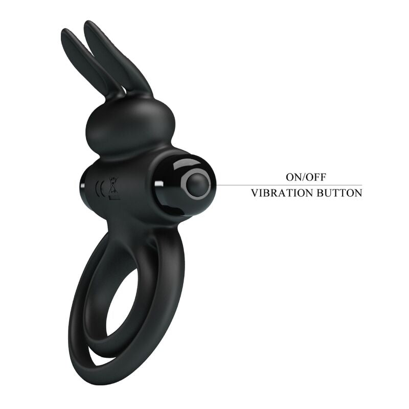 PRETTY LOVE - VIBRATOR III RABBIT RING FOR PENIS BLACK