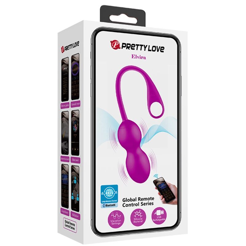 PRETTY LOVE - BOLAS VIBRATORIAS RECARGABLES ELVIRA PÚRPURAS