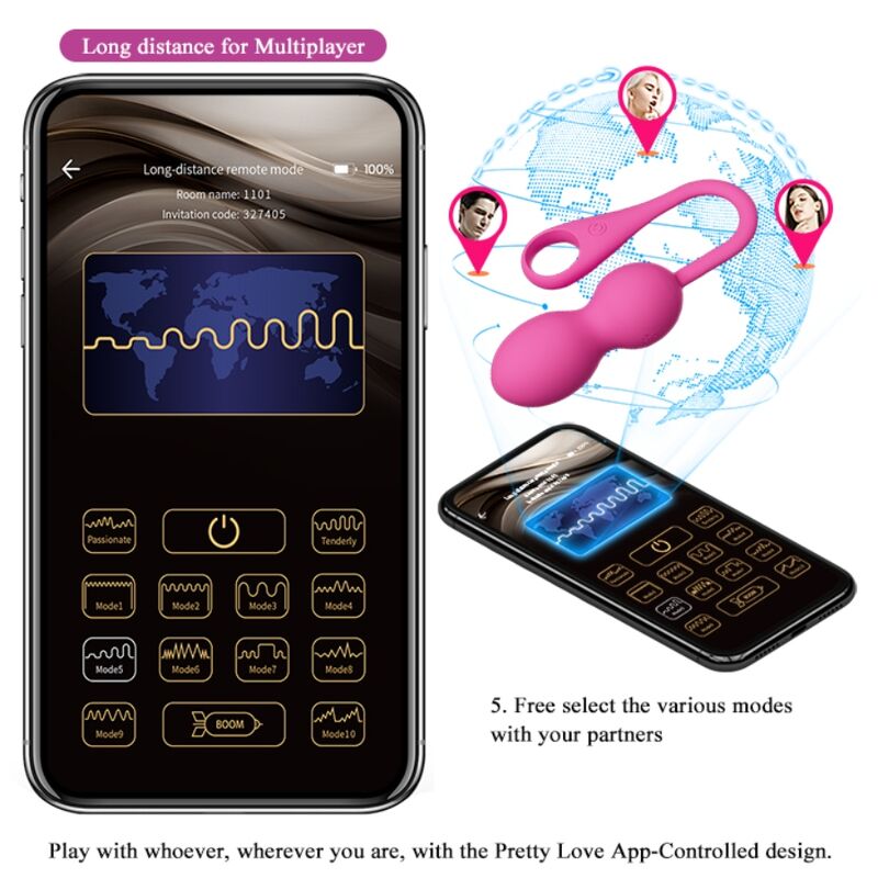 PRETTY LOVE - BOLAS VIBRATORIAS RECARGABLES ELVIRA PINK
