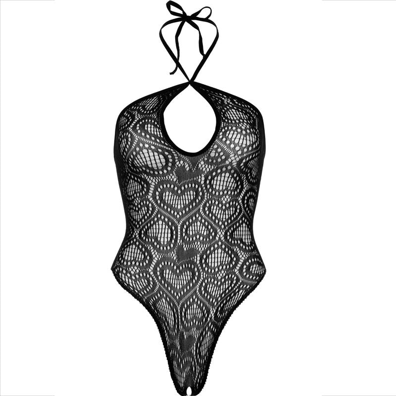 LEG AVENUE - BODY DE CUELLO HALTER SIN COSTURAS EN NEGRO
