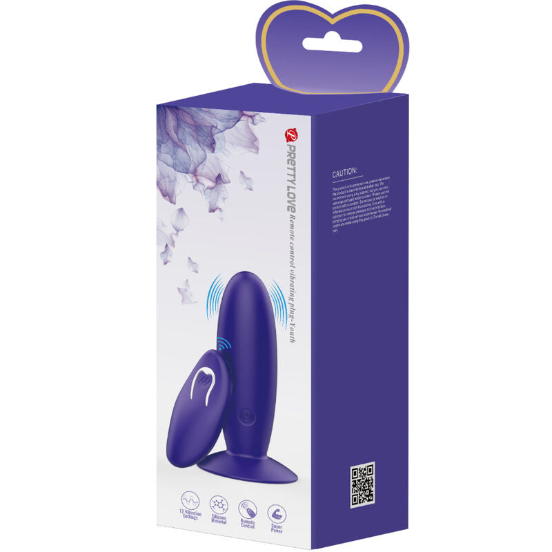 PRETTY LOVE - VIBRADOR ANAL PLUG JUVENIL CONTROL REMOTO VIOLETA