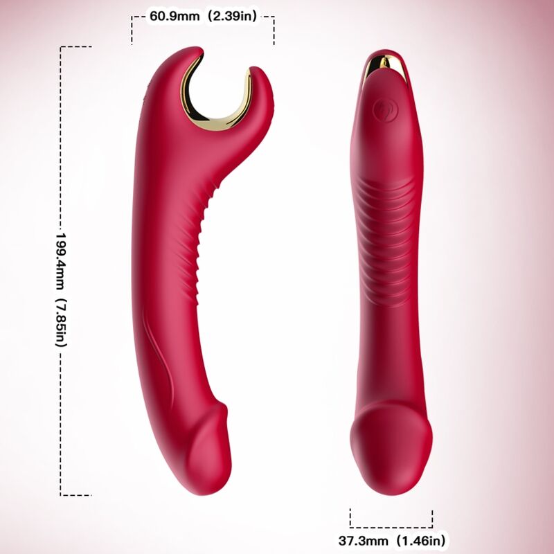 ARMONY - PRINCE DILDO VIBRADOR Y ROTADOR ROJO