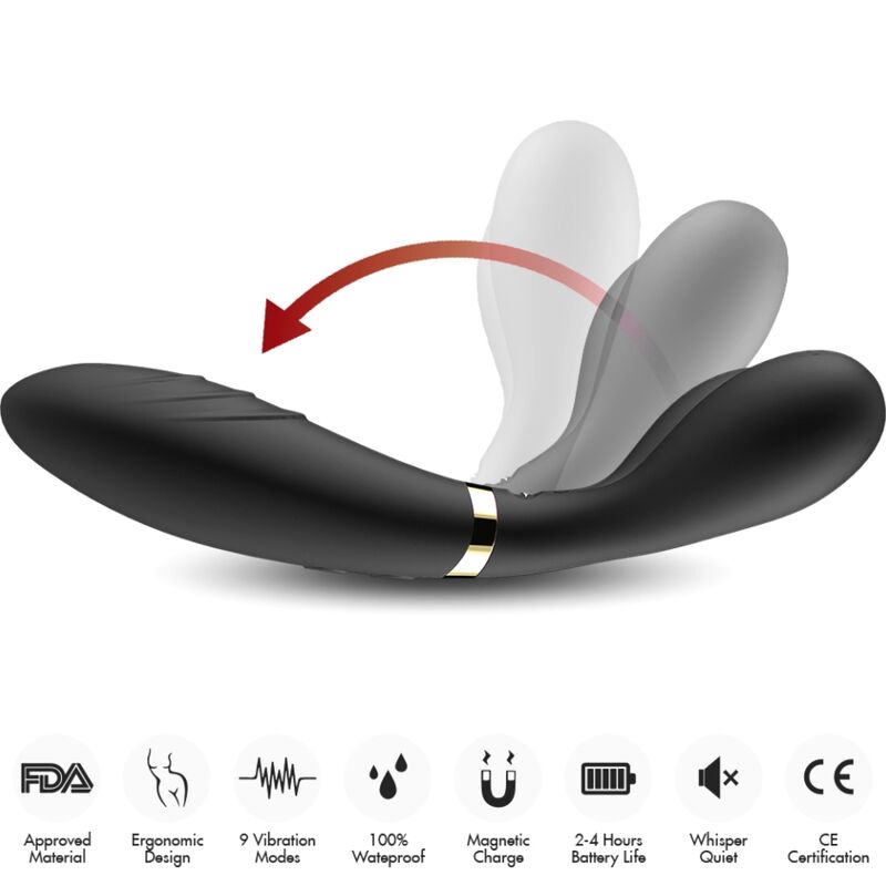 ARMONY - MASAJEADOR Y-WAND Y VIBRADOR DOBLE CABEZAL NEGRO