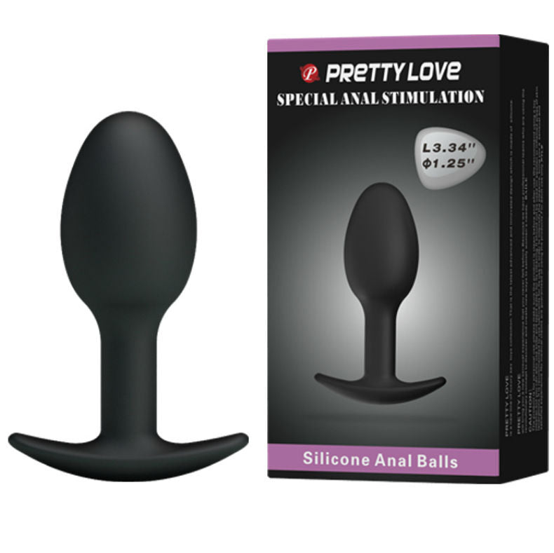 PRETTY LOVE - PLUG ANAL DE SILICONA NEGRO DE 6,5 CM