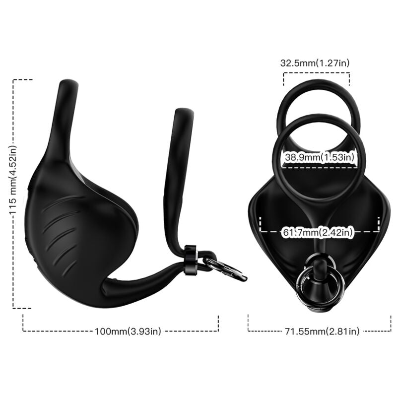 ARMONY - ANILLO VIBRADOR MANTA ESCROTO CONTROL REMOTO NEGRO