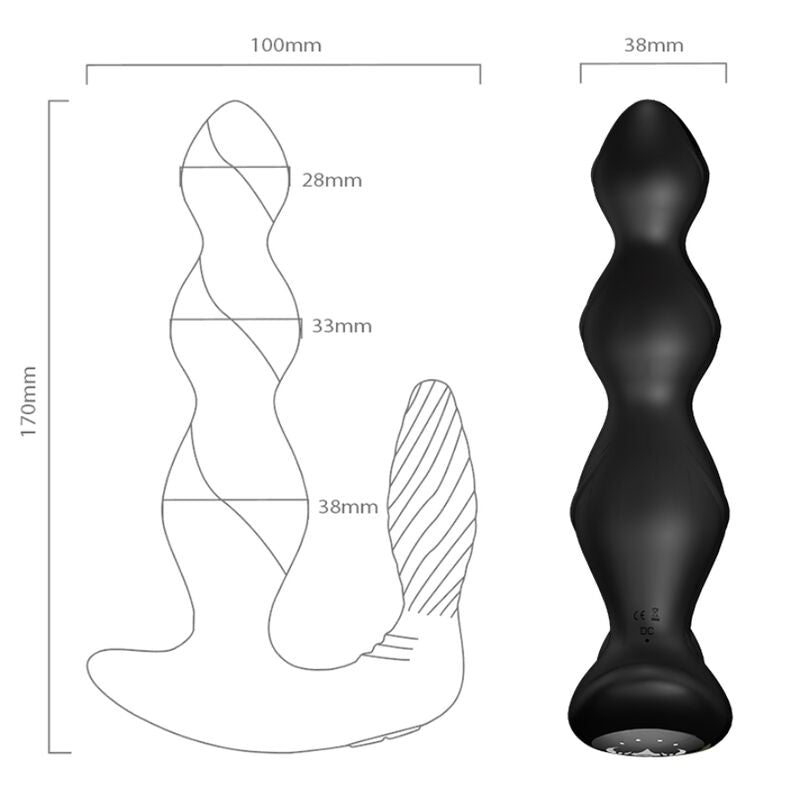 ARMONY - MANFUN VIBRADOR Y ESTIMULADOR PLUG ANAL CONTROL REMOTO NEGRO