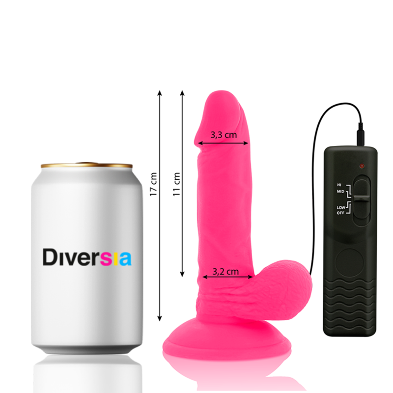 DIVERSIA - VIBRADOR FLEXIBLE ROSA 17 CM -O- 3,3 CM