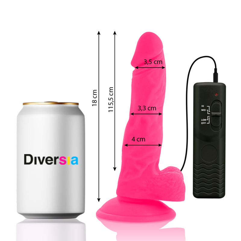 DIVERSIA - DIVERSIA VIBRADOR FLEXIBLE ROSA 18 CM -O- 4 CM