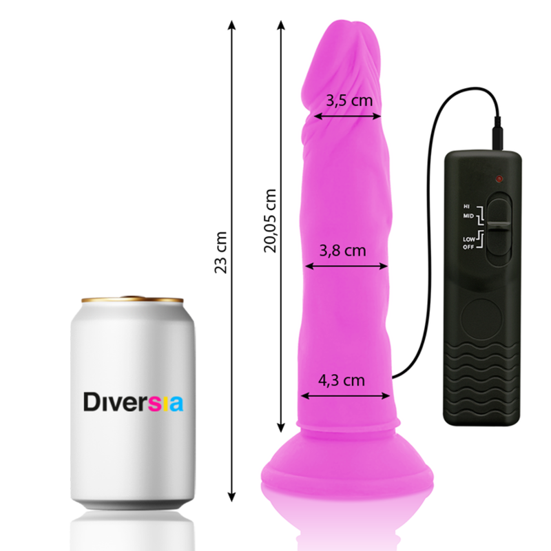 DIVERSIA - PELUCHE VIBRADOR FLEXIBLE MORADO 23 CM -O- 4,3 CM