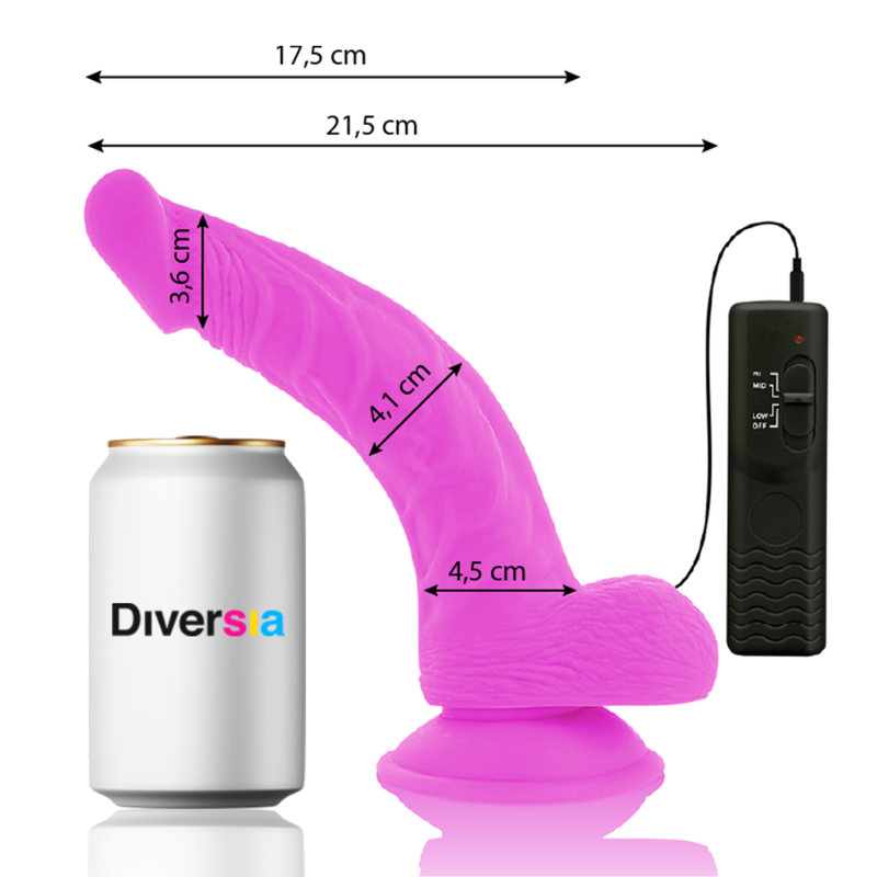 DIVERSIA - DIVERSIA VIBRADOR FLEXIBLE MORADO 21,5 CM -O- 4,5 CM