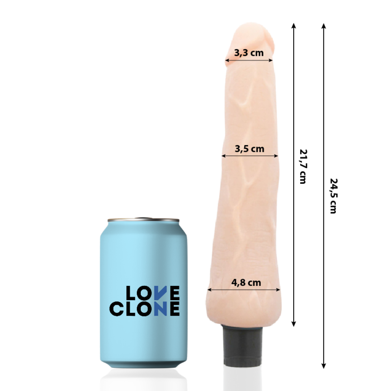 LOVECLONE - VIBRADOR AUTOLUBRICANTE RAGNAR 24,5 CM -O- 3,5 CM