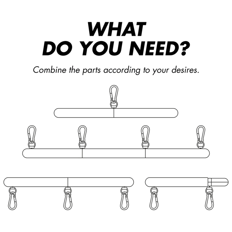 BONDAGE SUMISO FETICHE - BARRA DE SEPARACIÓN AJUSTABLE DE 4 PIEZAS