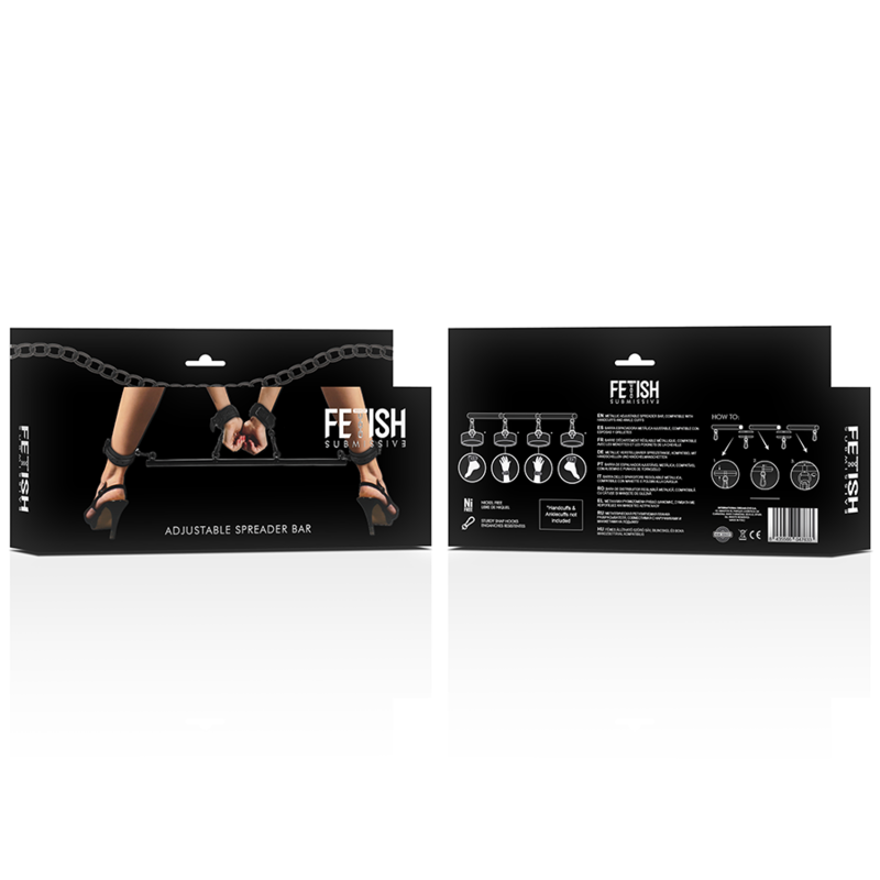 BONDAGE SUMISO FETICHE - BARRA DE SEPARACIÓN AJUSTABLE DE 4 PIEZAS
