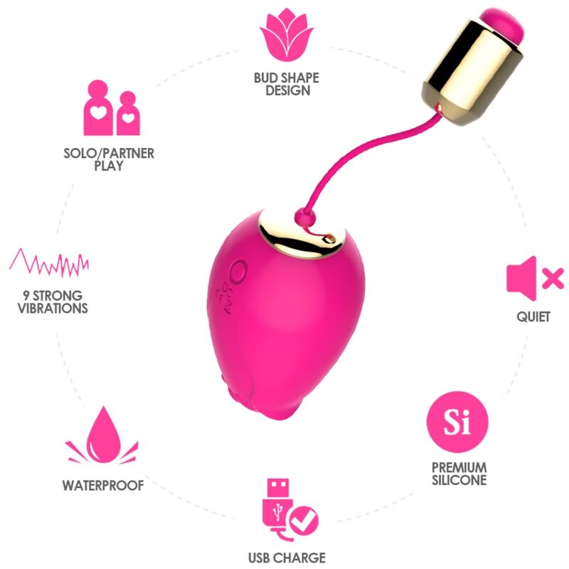 ARMONY - HUEVO VIBRADOR PUNTO G MANDALA CONTROL REMOTO FUCSIA