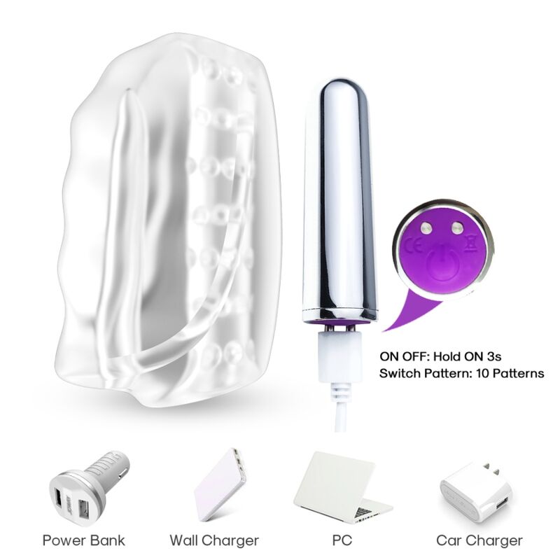 ARMONY - MASTURBADOR MAESTRO Y VIBRADOR TRANSPARENTE