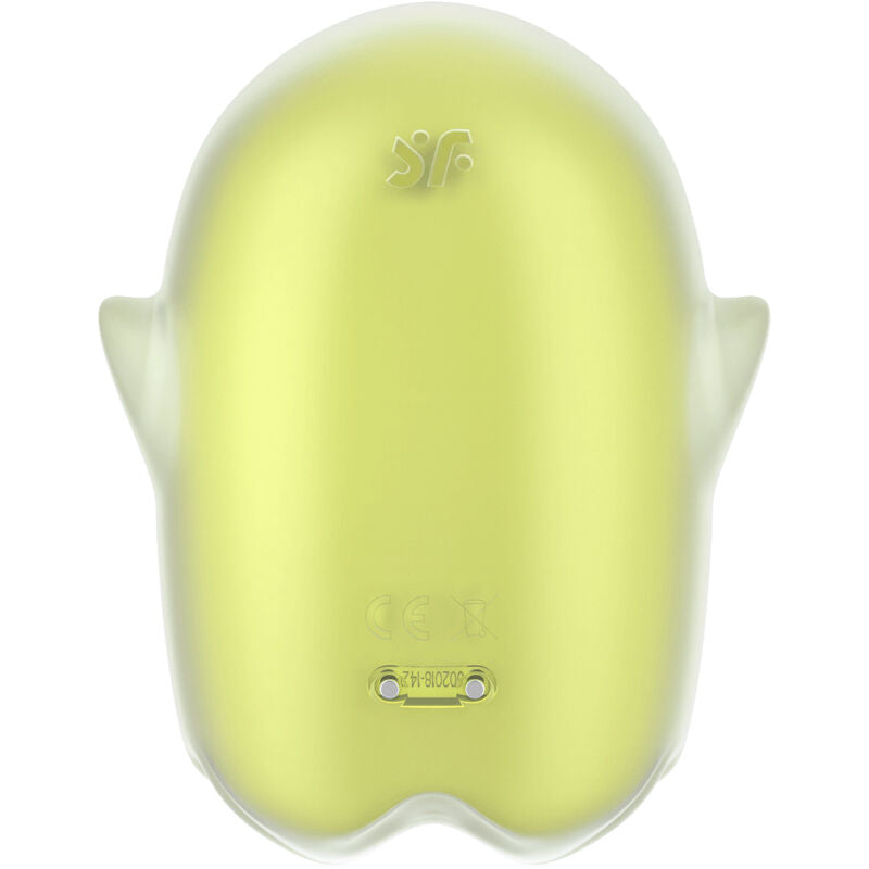 SATISFYER - VIBRADOR AMARILLO Y PULSADOR DE AIRE FANTASMA BRILLANTE